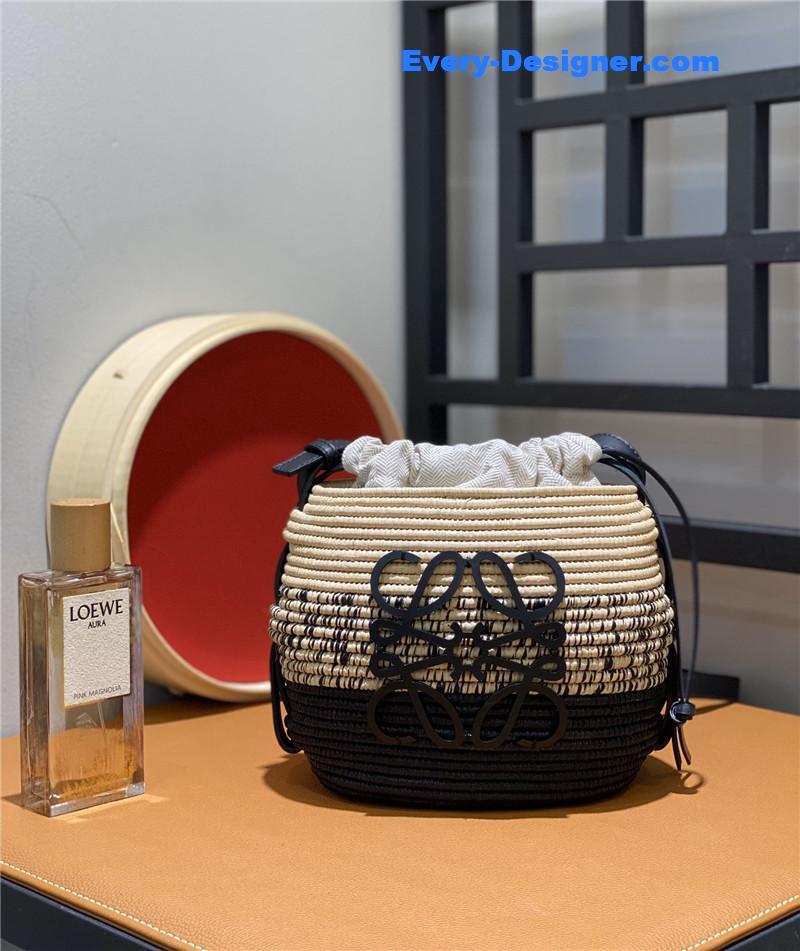 L0ew* woven straw basket bag