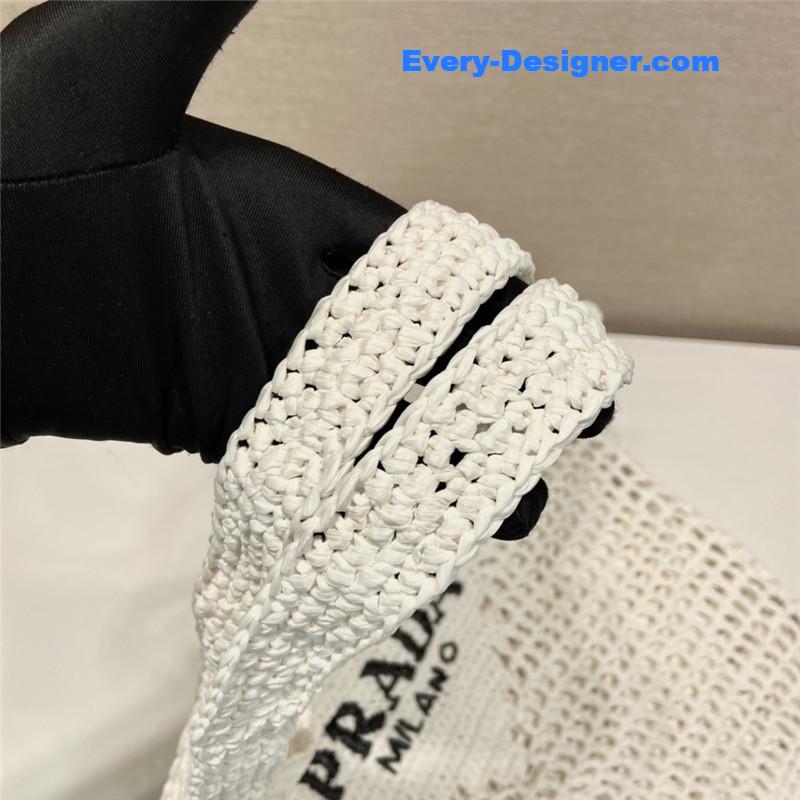 Pra*a raffia tote bag white