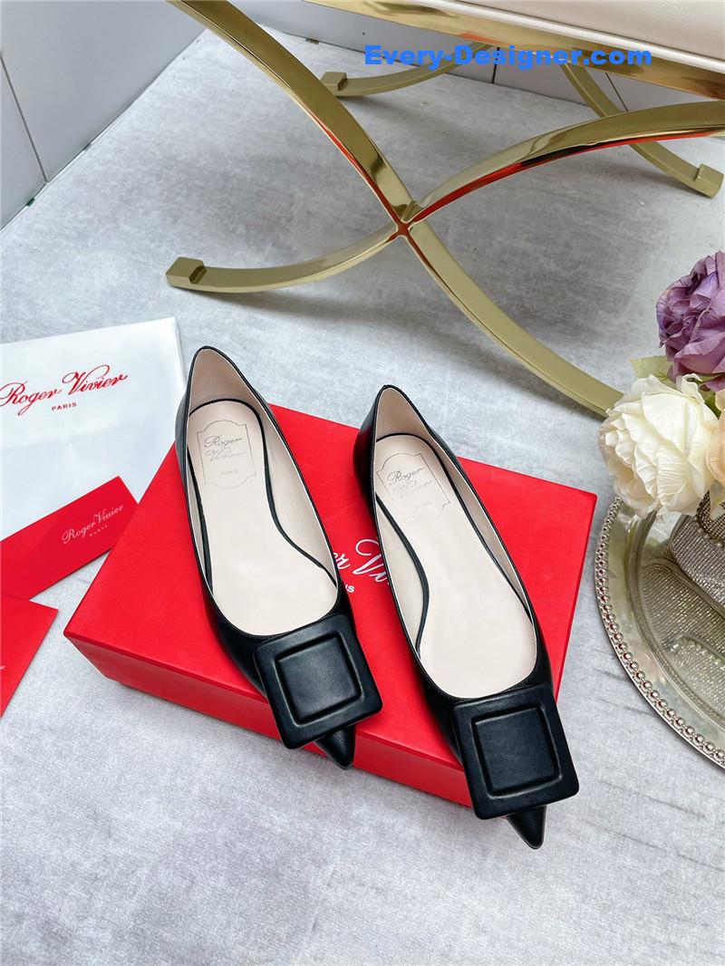 roger u1u1er gommettine leather flats