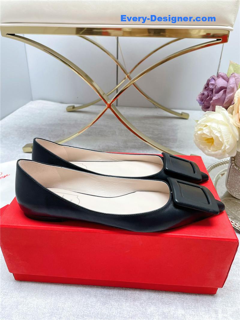 roger u1u1er gommettine leather flats