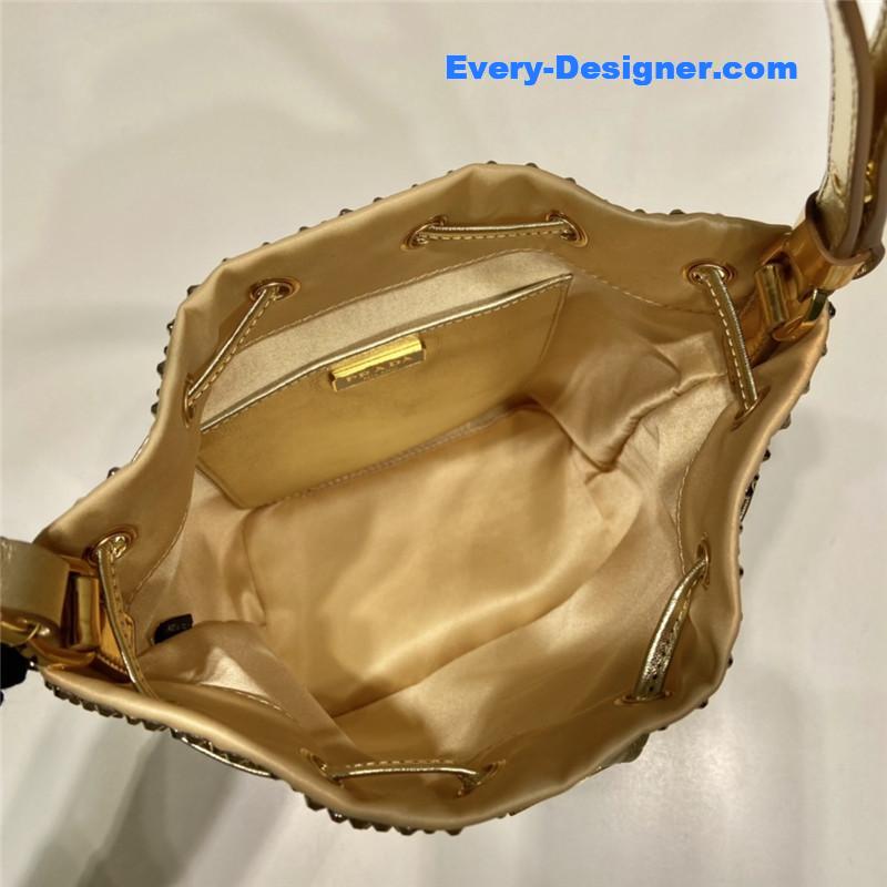 Pra*a crystal bucket bag