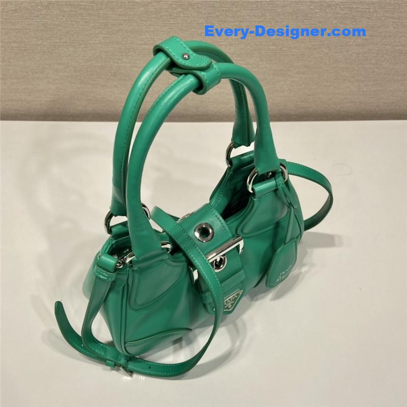 Pra*a moon re-nylon and leather bag