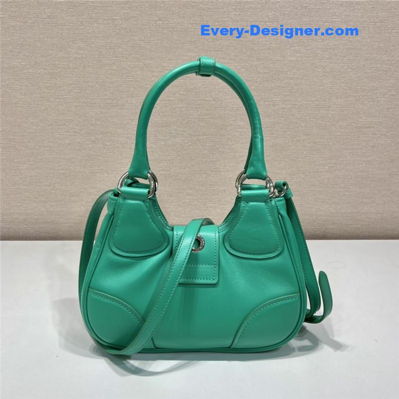 Pra*a moon re-nylon and leather bag