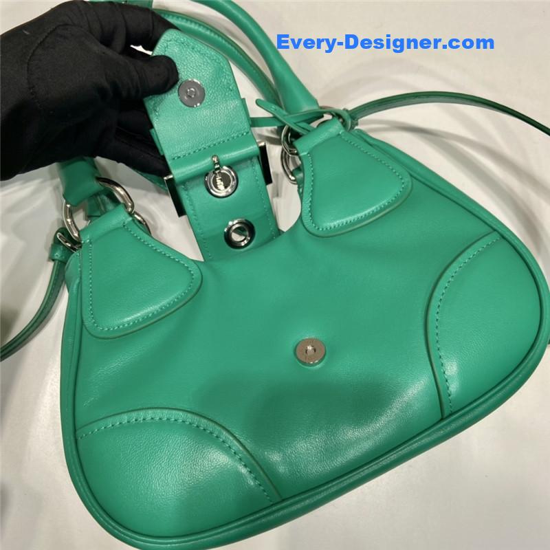 Pra*a moon re-nylon and leather bag