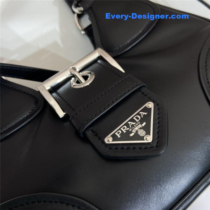 Pra*a moon re-nylon and leather bag