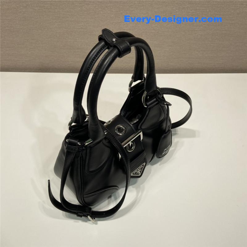 Pra*a moon re-nylon and leather bag