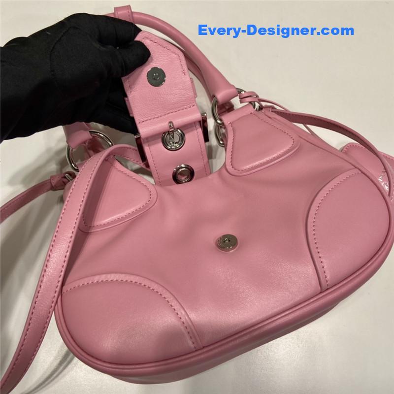 Pra*a moon re-nylon and leather bag