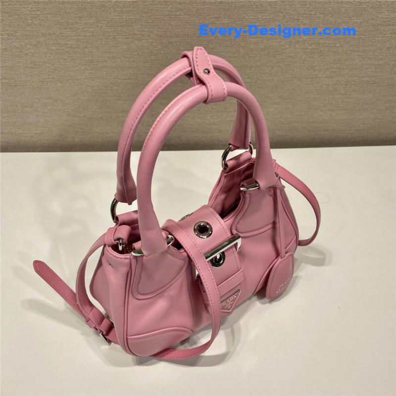 Pra*a moon re-nylon and leather bag
