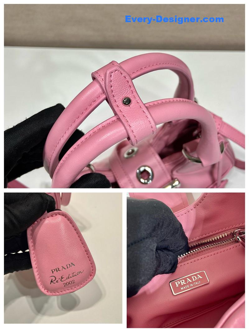 Pra*a moon re-nylon and leather bag