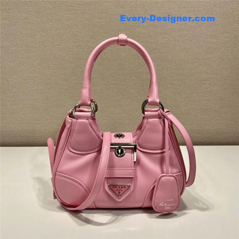Pra*a moon re-nylon and leather bag