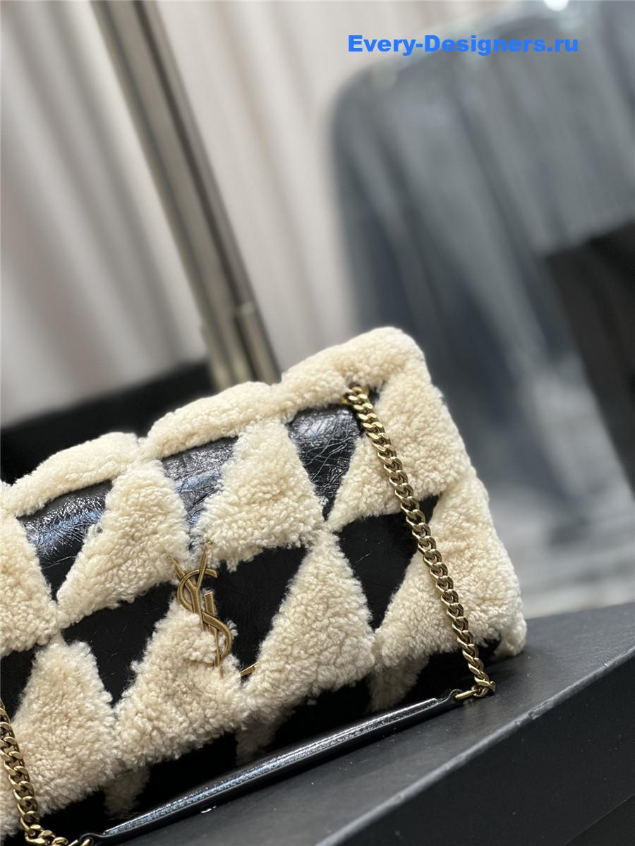 yves Sa1nt Lau*nt small jamie lambswool bag