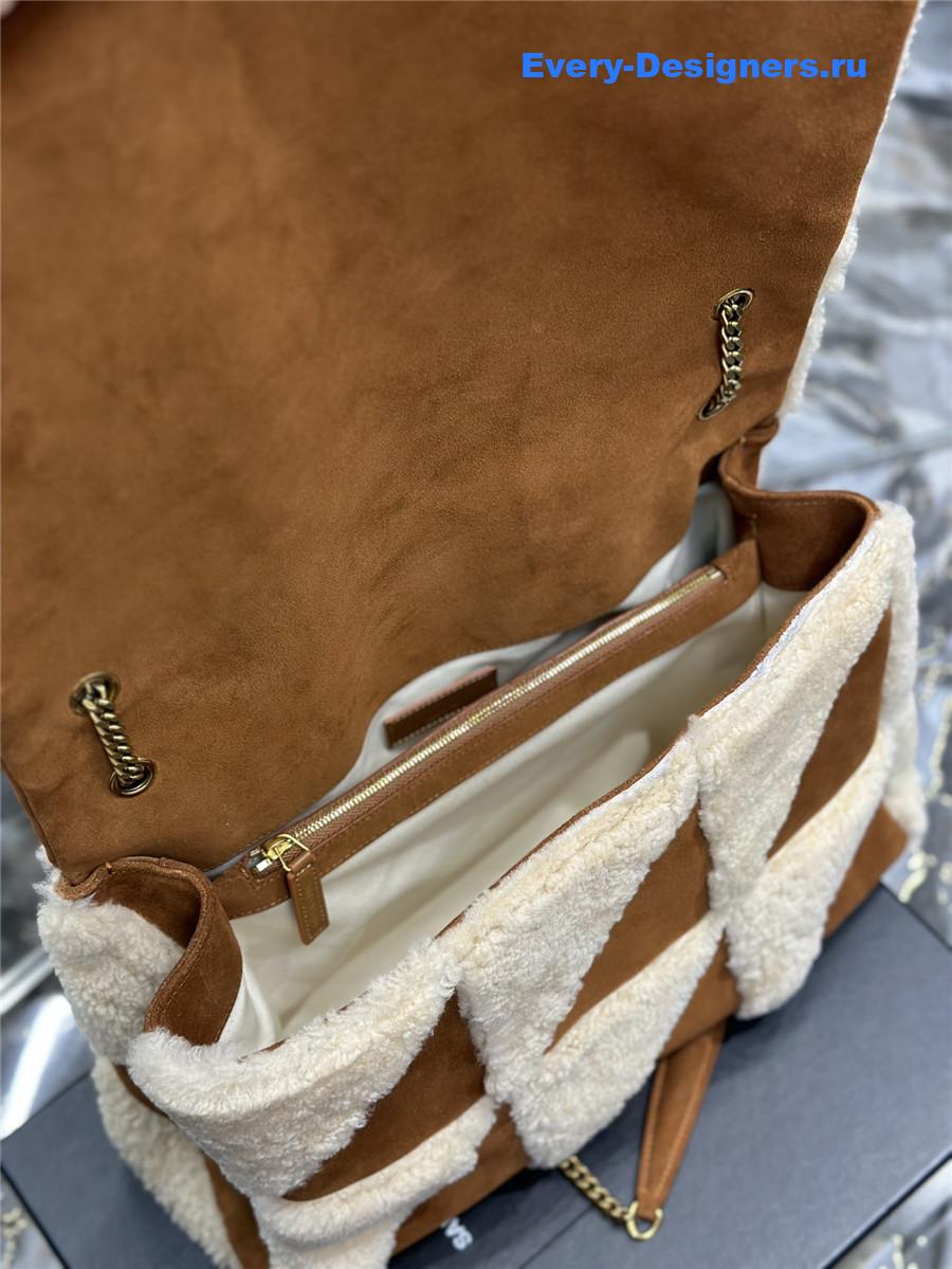 yves Sa1nt Lau*nt brown jamie lambswool bag