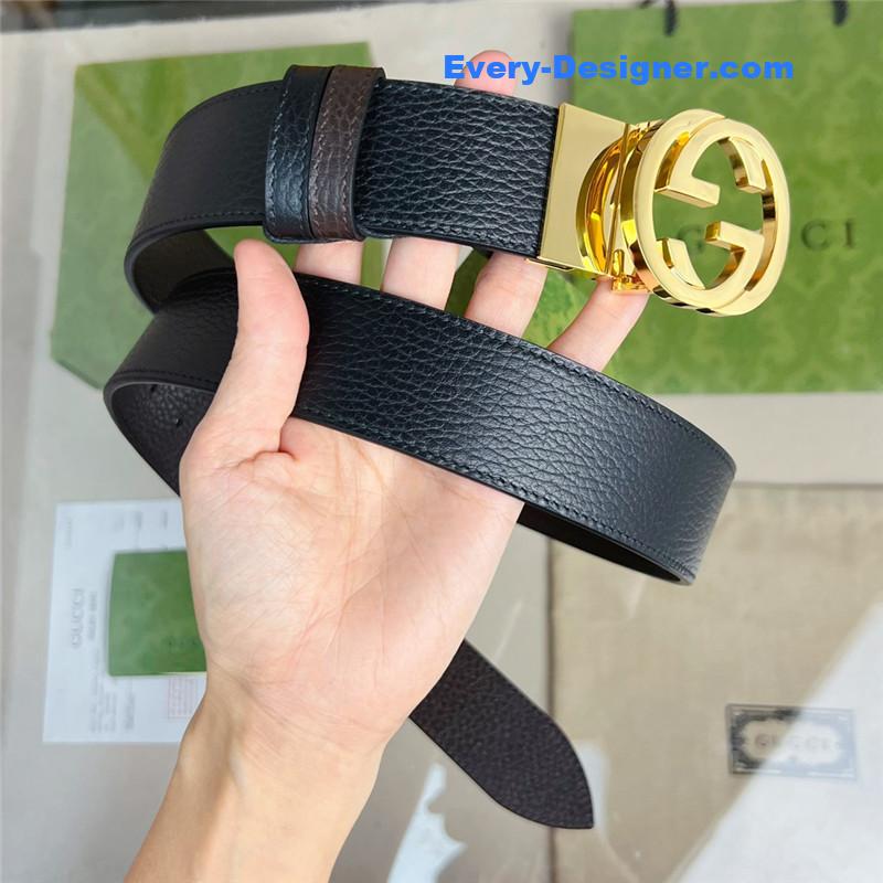 Gvc*1 reversible belt in textured leather