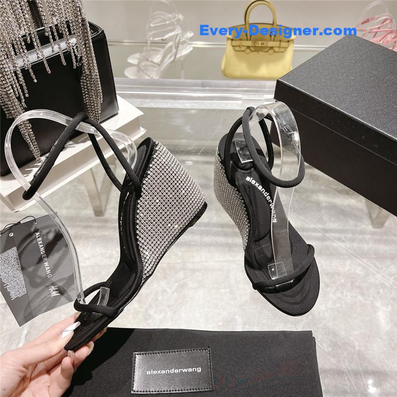 A1exa*der wang new rhinestone wedge high heels