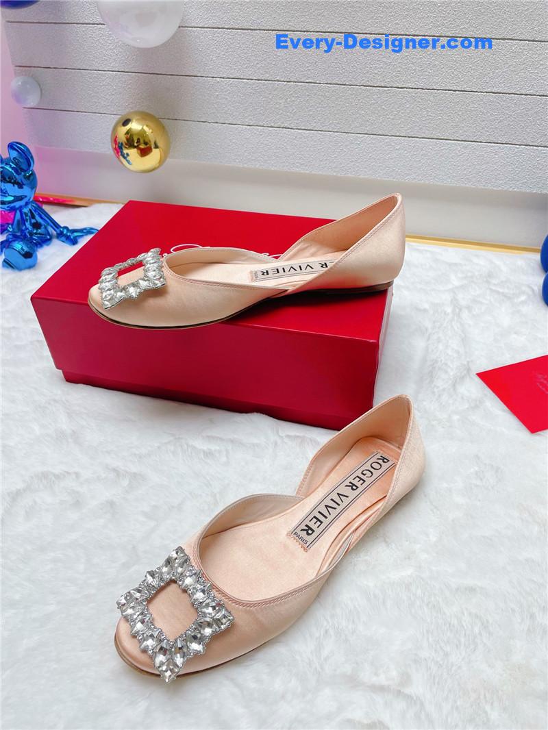 roger u1u1er new rhinestone hollow ballet shoes