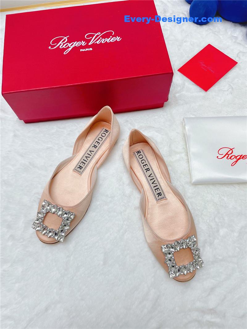roger u1u1er new rhinestone hollow ballet shoes