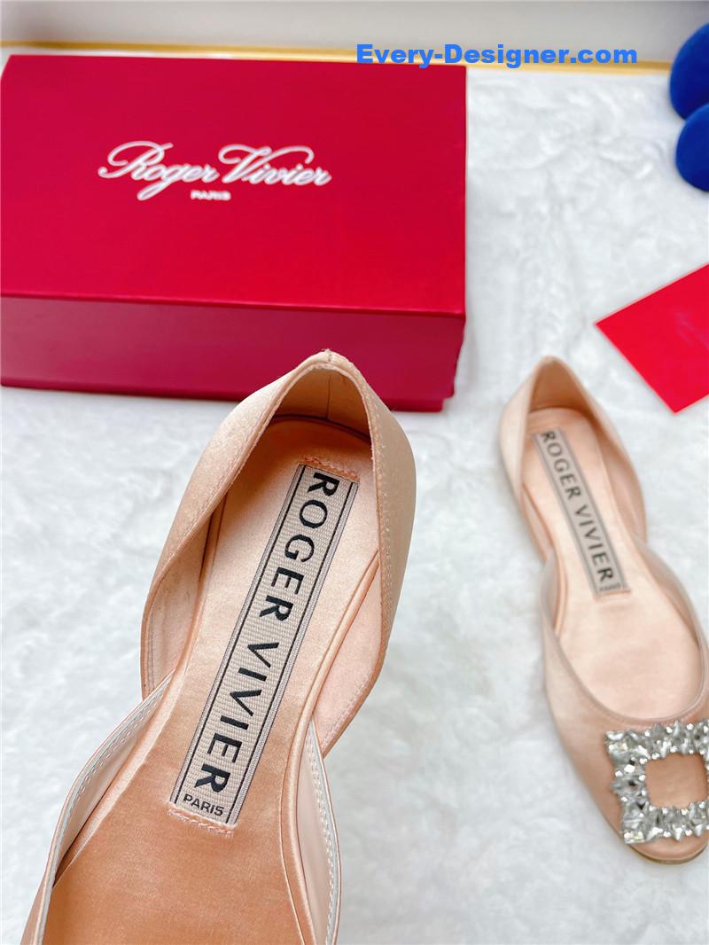 roger u1u1er new rhinestone hollow ballet shoes