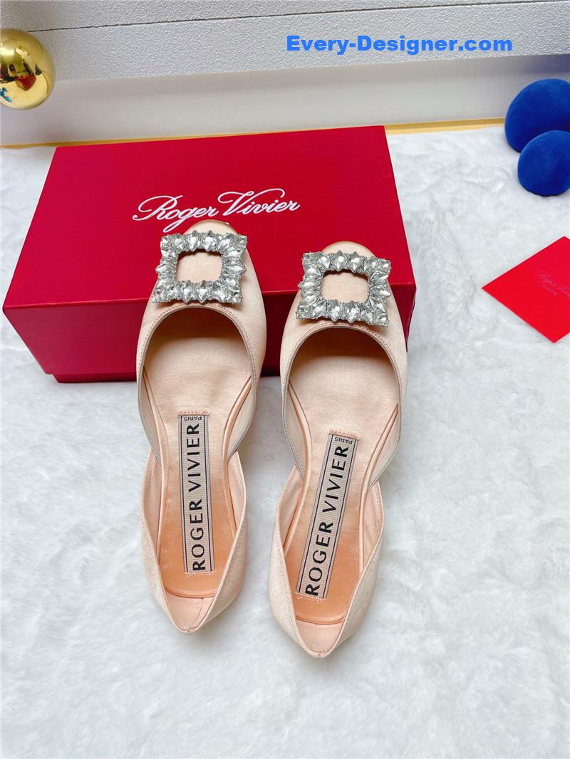 roger u1u1er new rhinestone hollow ballet shoes