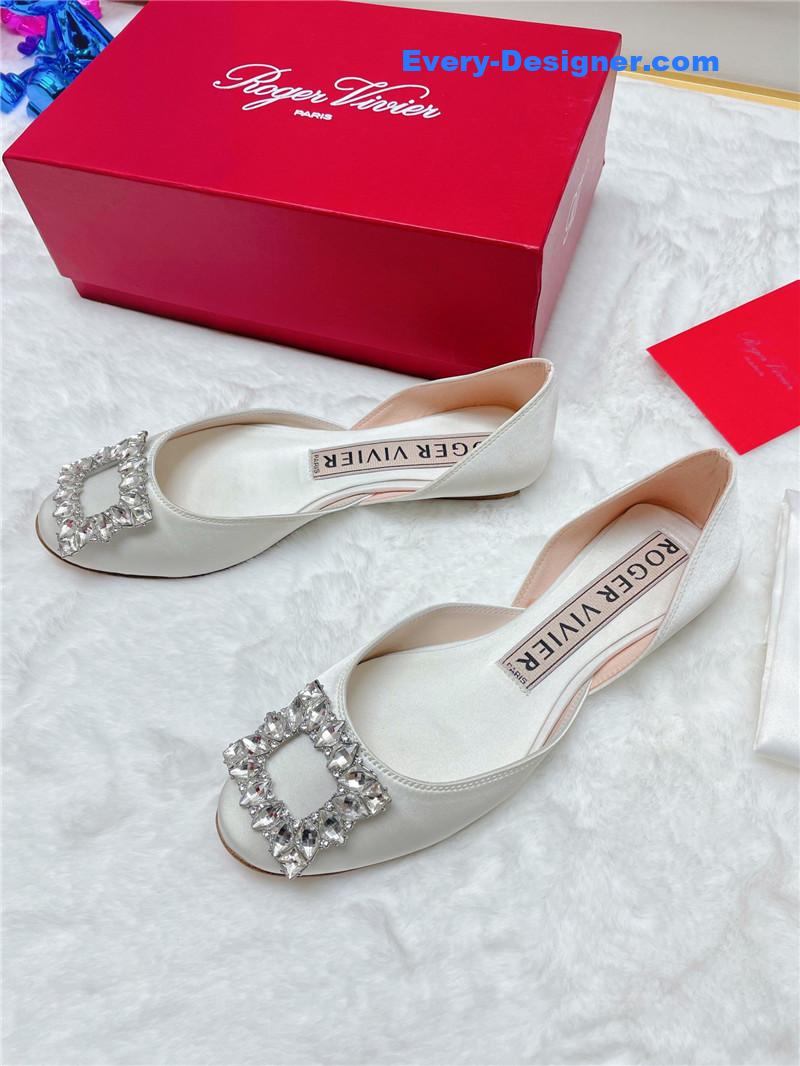 roger u1u1er new rhinestone hollow ballet shoes