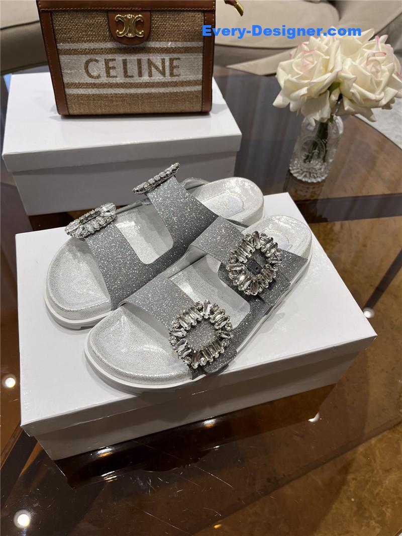 roger u1u1er new rhinestone buckle sandals