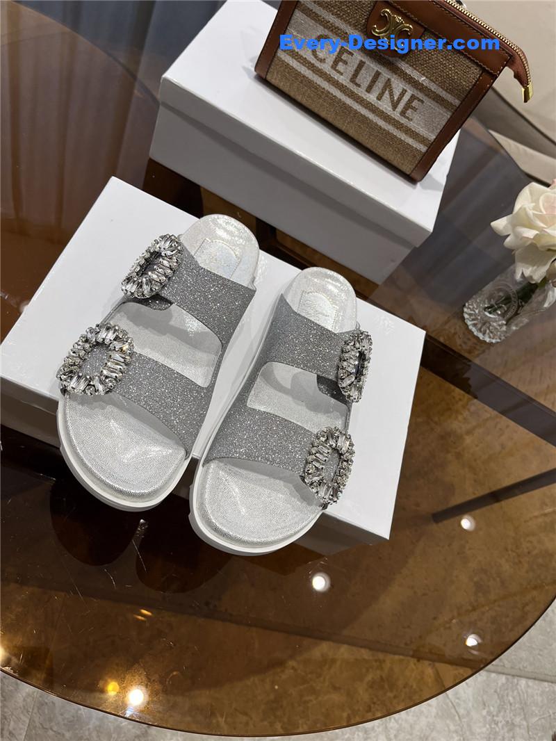 roger u1u1er new rhinestone buckle sandals