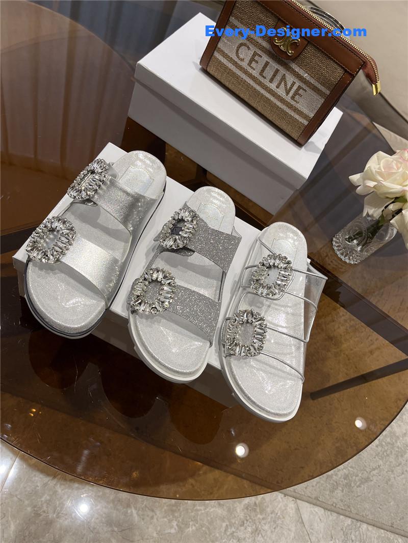 roger u1u1er new rhinestone buckle sandals