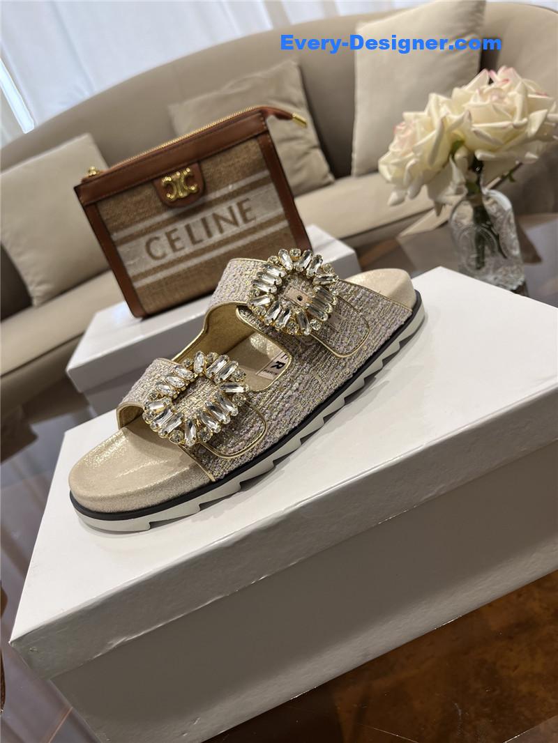 roger u1u1er new rhinestone buckle sandals