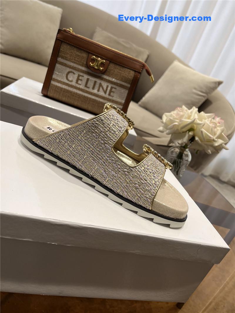 roger u1u1er new rhinestone buckle sandals