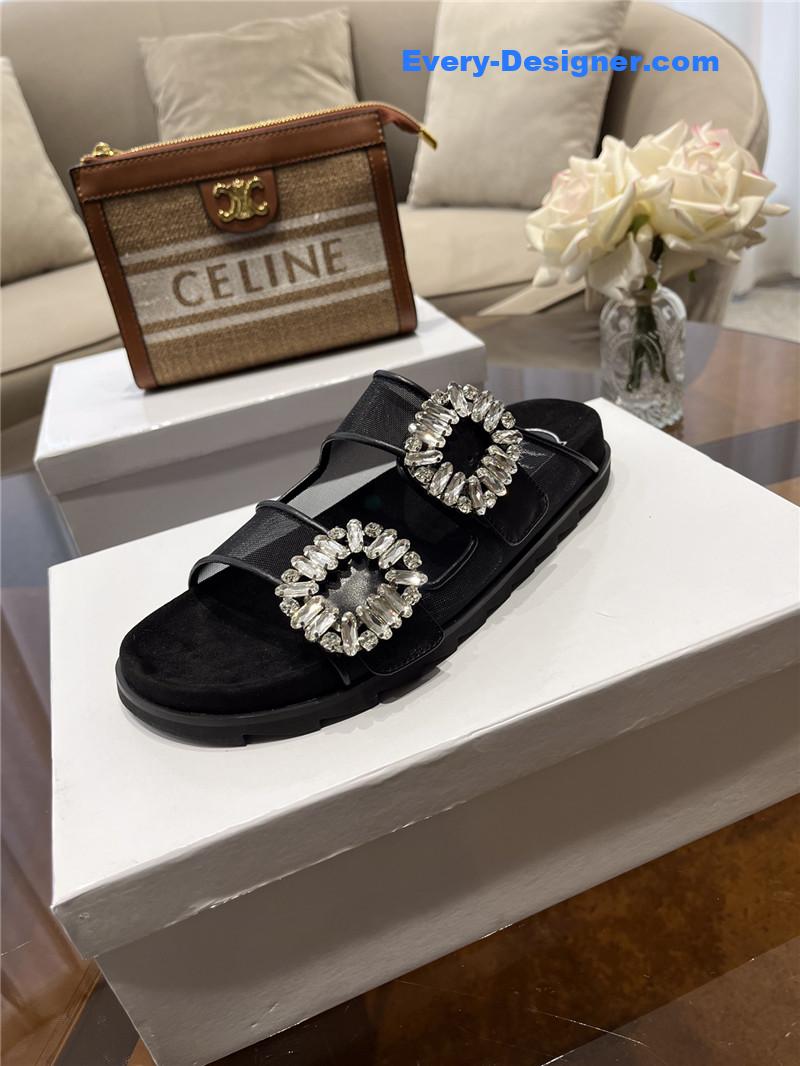 roger u1u1er new rhinestone buckle sandals
