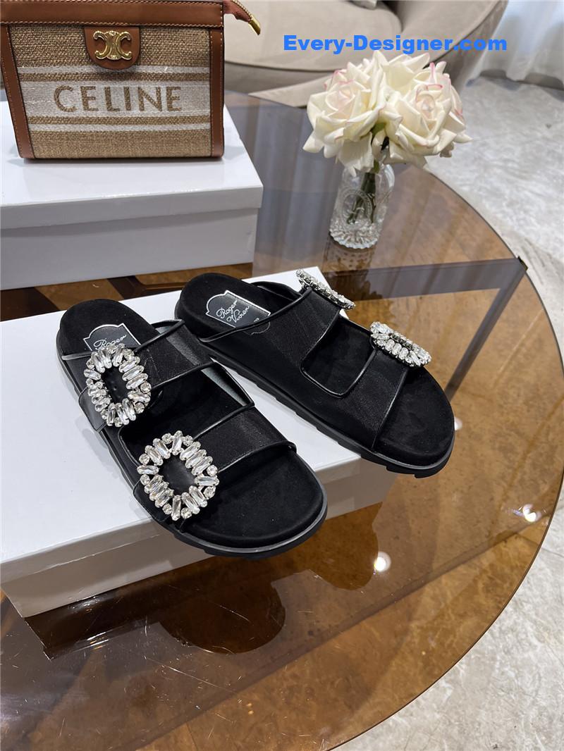 roger u1u1er new rhinestone buckle sandals