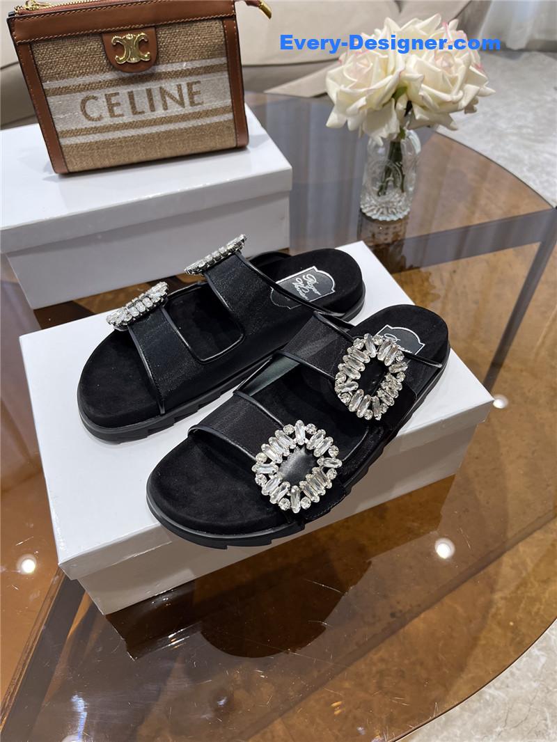 roger u1u1er new rhinestone buckle sandals