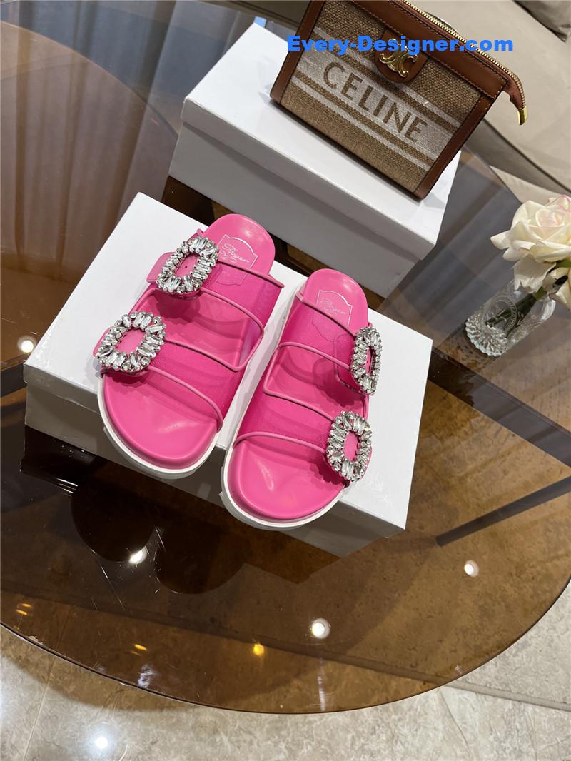 roger u1u1er new rhinestone buckle sandals