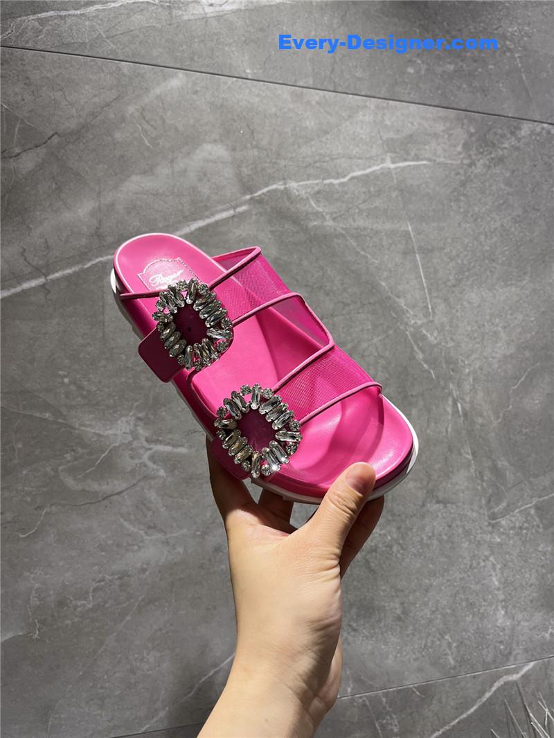 roger u1u1er new rhinestone buckle sandals