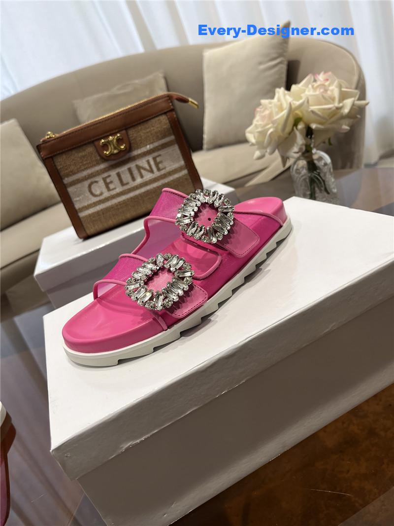 roger u1u1er new rhinestone buckle sandals
