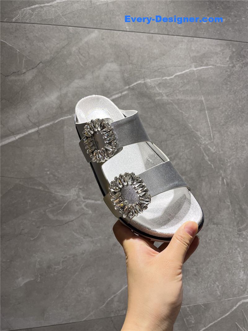 roger u1u1er new rhinestone buckle sandals
