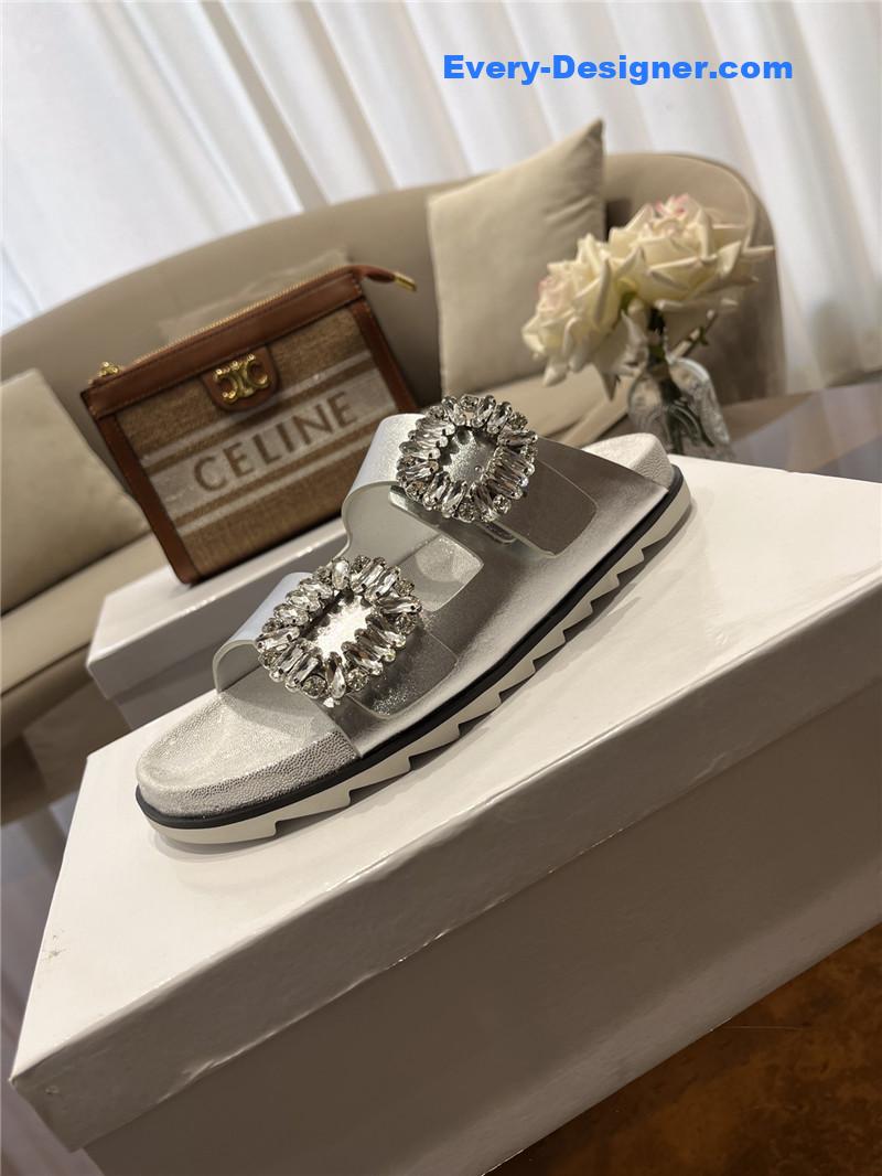 roger u1u1er new rhinestone buckle sandals