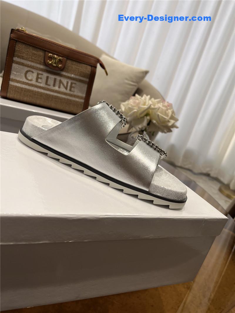 roger u1u1er new rhinestone buckle sandals