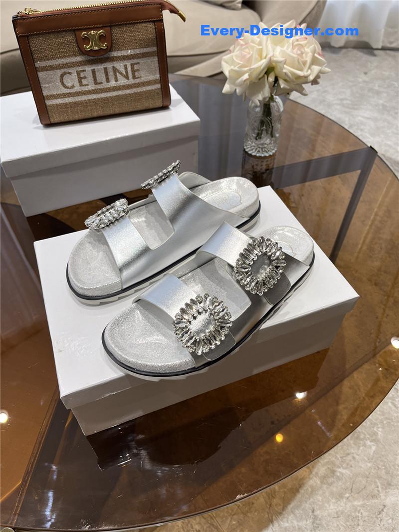 roger u1u1er new rhinestone buckle sandals