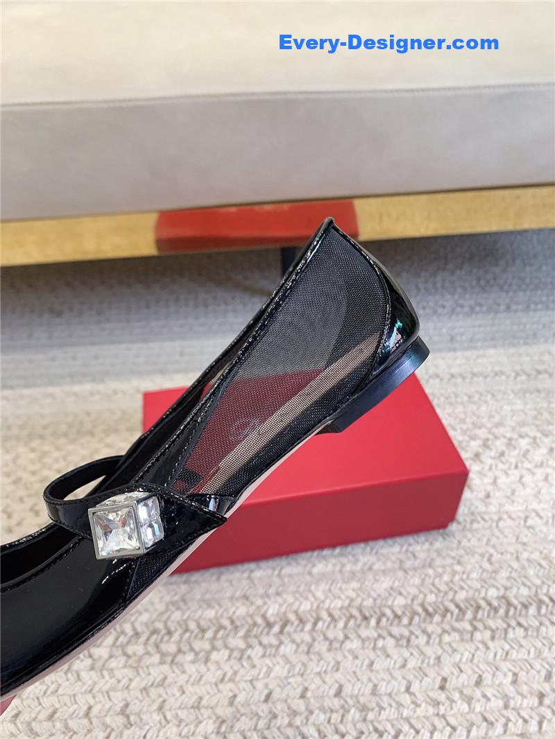 roger u1u1er new pointed toe flat mary jane shoes