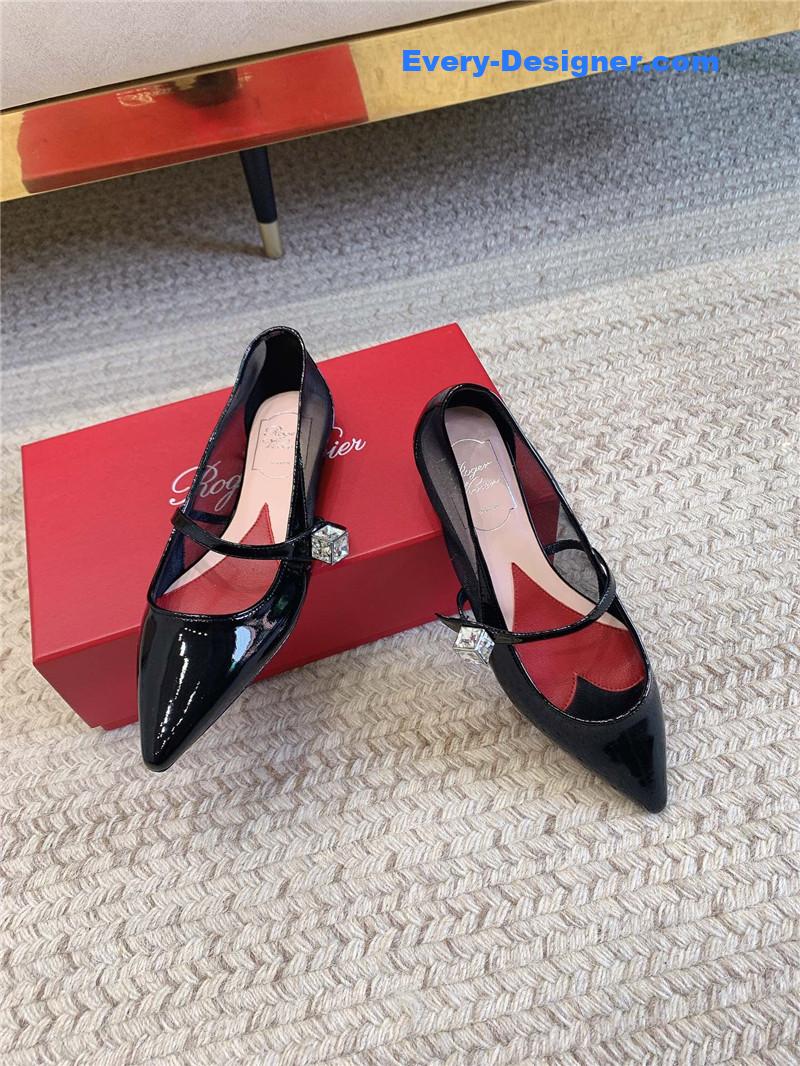 roger u1u1er new pointed toe flat mary jane shoes