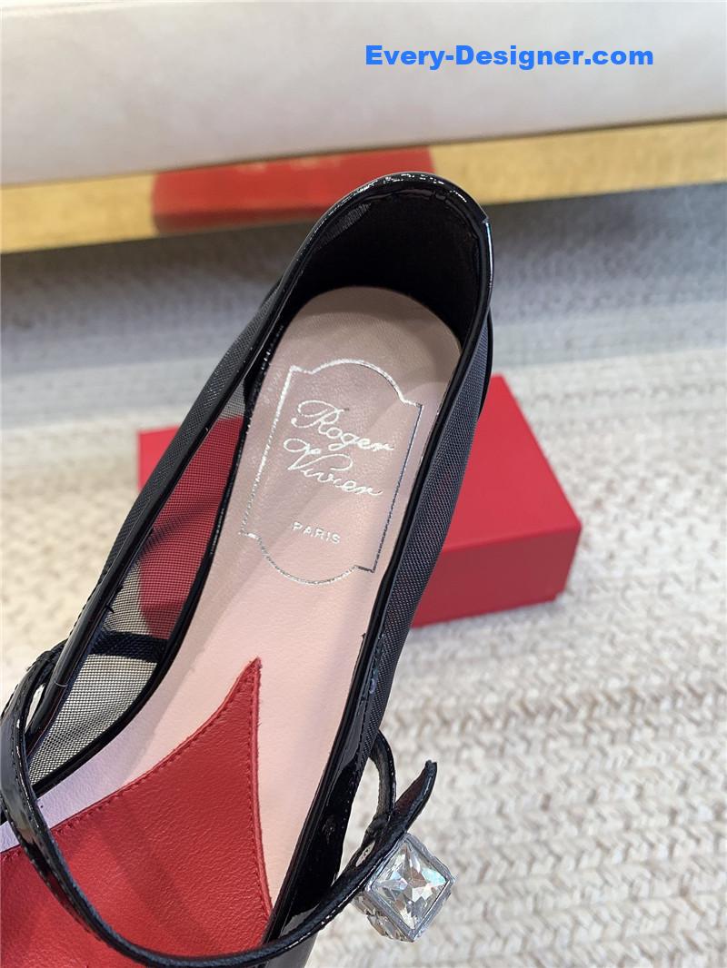 roger u1u1er new pointed toe flat mary jane shoes