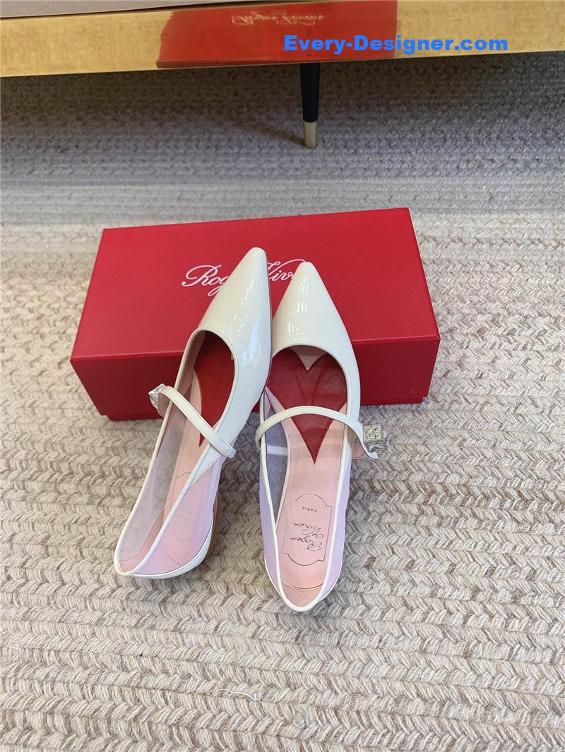 roger u1u1er new pointed toe flat mary jane shoes