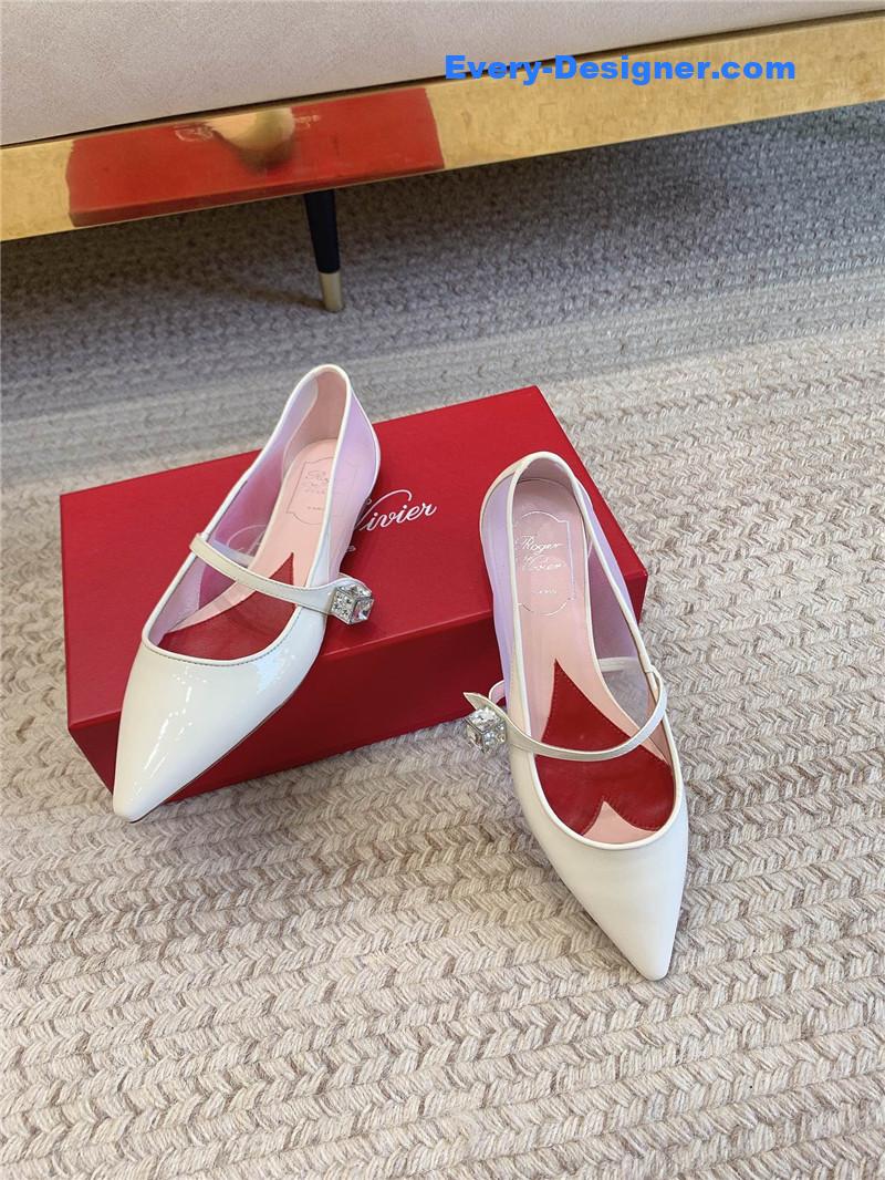 roger u1u1er new pointed toe flat mary jane shoes