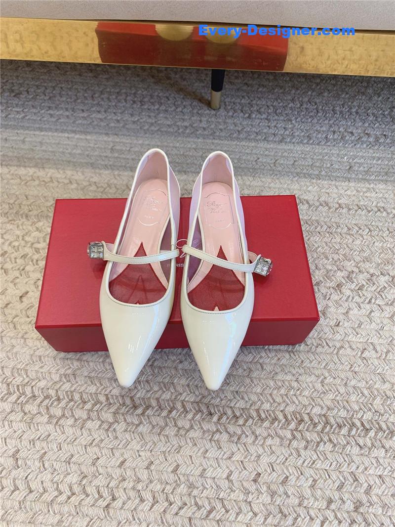 roger u1u1er new pointed toe flat mary jane shoes