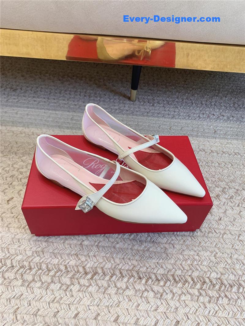 roger u1u1er new pointed toe flat mary jane shoes