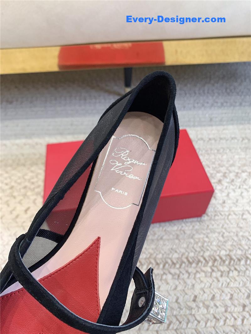 roger u1u1er new pointed toe flat mary jane shoes