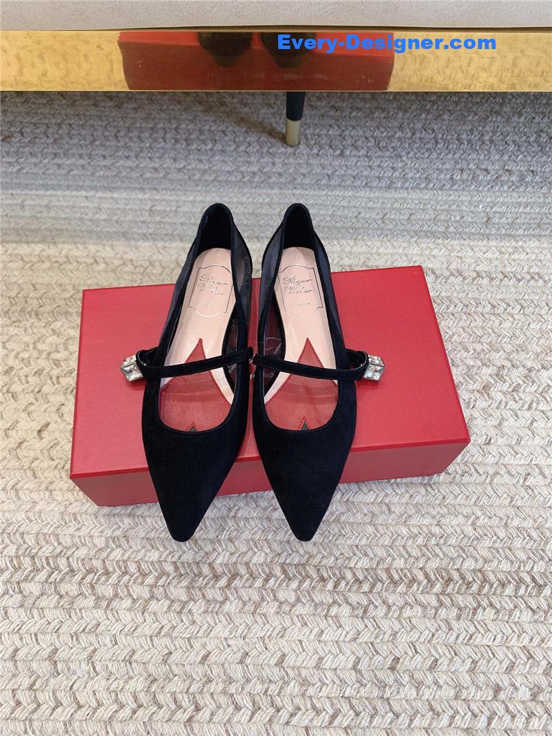 roger u1u1er new pointed toe flat mary jane shoes