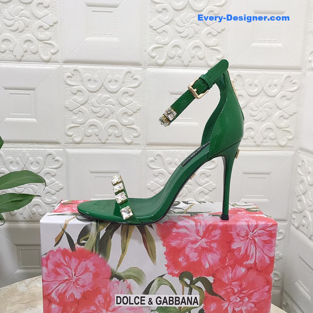 Dolce & Gabbana d&g hand-stitched glass back zip sandals