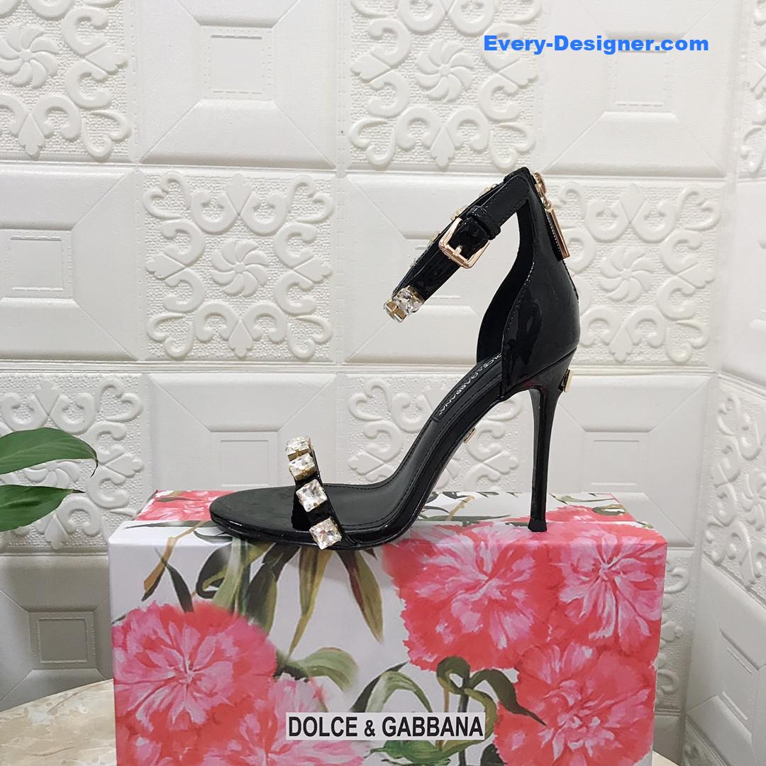 Dolce & Gabbana d&g hand-stitched glass back zip sandals