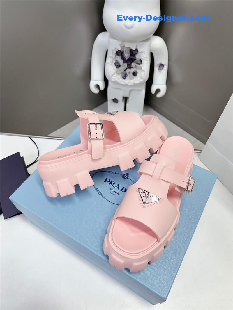 Pra*a zigzag roman braid platform rubber sandals